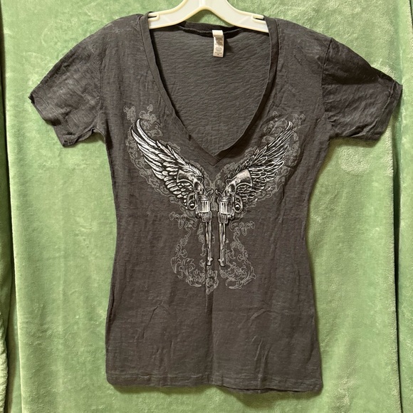Hot Leathers Sheer Winged Gun Tee XL - Picture 1 of 6